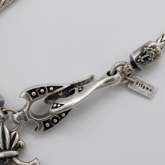 Stigma by Kim Min Sun Men’s Fleur De Lis Crest Pendant Necklace - Picture 3 of 6